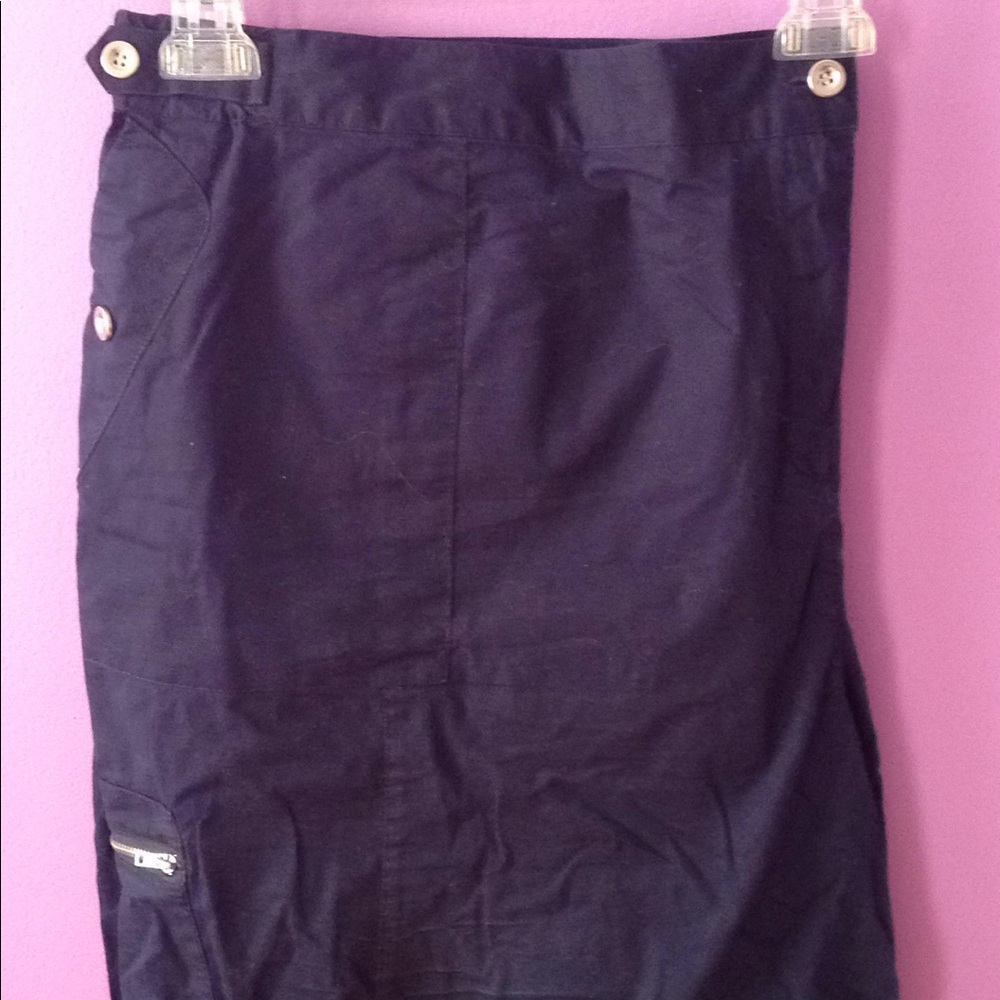 Ulla Popken navy blue cargo capris